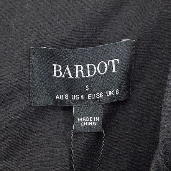 Bardot Size S Black Lokita Tiered Midi Dress Square Neck Spaghetti Straps OS18-4 - Picture 5 of 10